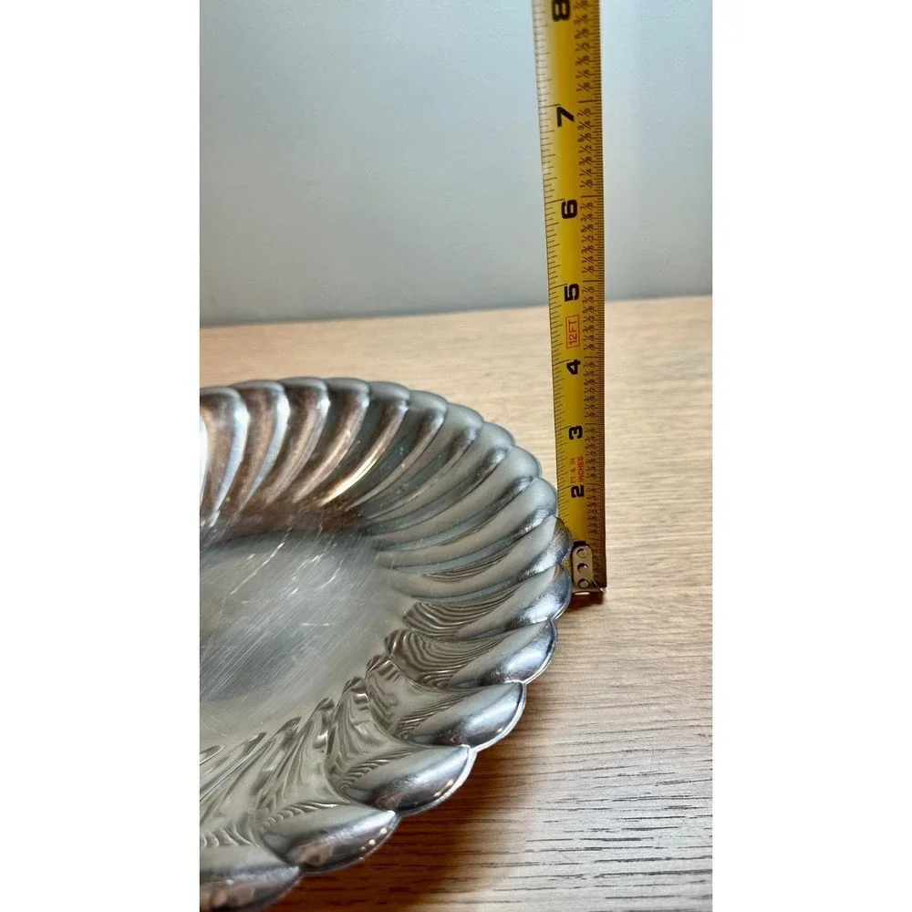 WM Rogers Vintage Waverly 3835 Silverplate Swirl Bowl 10.5
